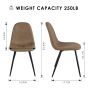 Maison Classique Set of 2 Modern Brown Dining Chairs