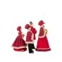 Set of 4 Plaid Red and Black Plastic Classic Caroler Set Golden Buttons