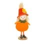Orange Fabric Scarecrow Girl Doll with Pumpkin Dress, Pack of 10