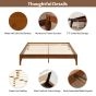 12" Queen Solid Bamboo Platform Bed Frame Brown
