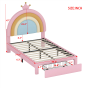 Velvet Rainbow Bed with Storage Drawer - Twin