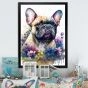 Cute Frenchie Floral Art I Wall Art