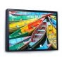 Rowing Boats on the Lake in Pokhara  Canvas Wall Art Print