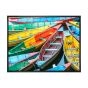 Rowing Boats on the Lake in Pokhara  Canvas Wall Art Print