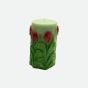 Unscented Wax Tulip Engraved Pillar Candle, Large - Assorted