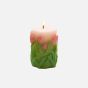 Unscented Wax Tulip Engraved Pillar Candle, Large - Assorted