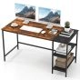 Industrial Style Writing Desk with Storage Shelves - 55"