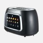JS GOURMET VerAroma Smart Digital 2-Slice Wide Slot Toaster - Black