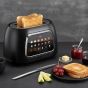 JS GOURMET VerAroma Smart Digital 2-Slice Wide Slot Toaster - Black