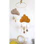 Mobile, nuage - Taupe, Ocre et Blanc