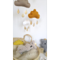Mobile, nuage - Taupe, Ocre et Blanc