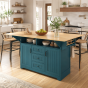 55.7" Drop-Leaf Kitchen Island with Power