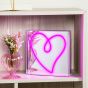 Heart Neon LED Sign - Pink, 9"