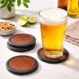 Set of 4 Acacia Wood Round Coasters by Final Touch