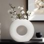 Circa Round Ring Vase, 9" - Matte White