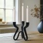 Torre & Tagus Black Trio Wavy Aluminum Candle Holder