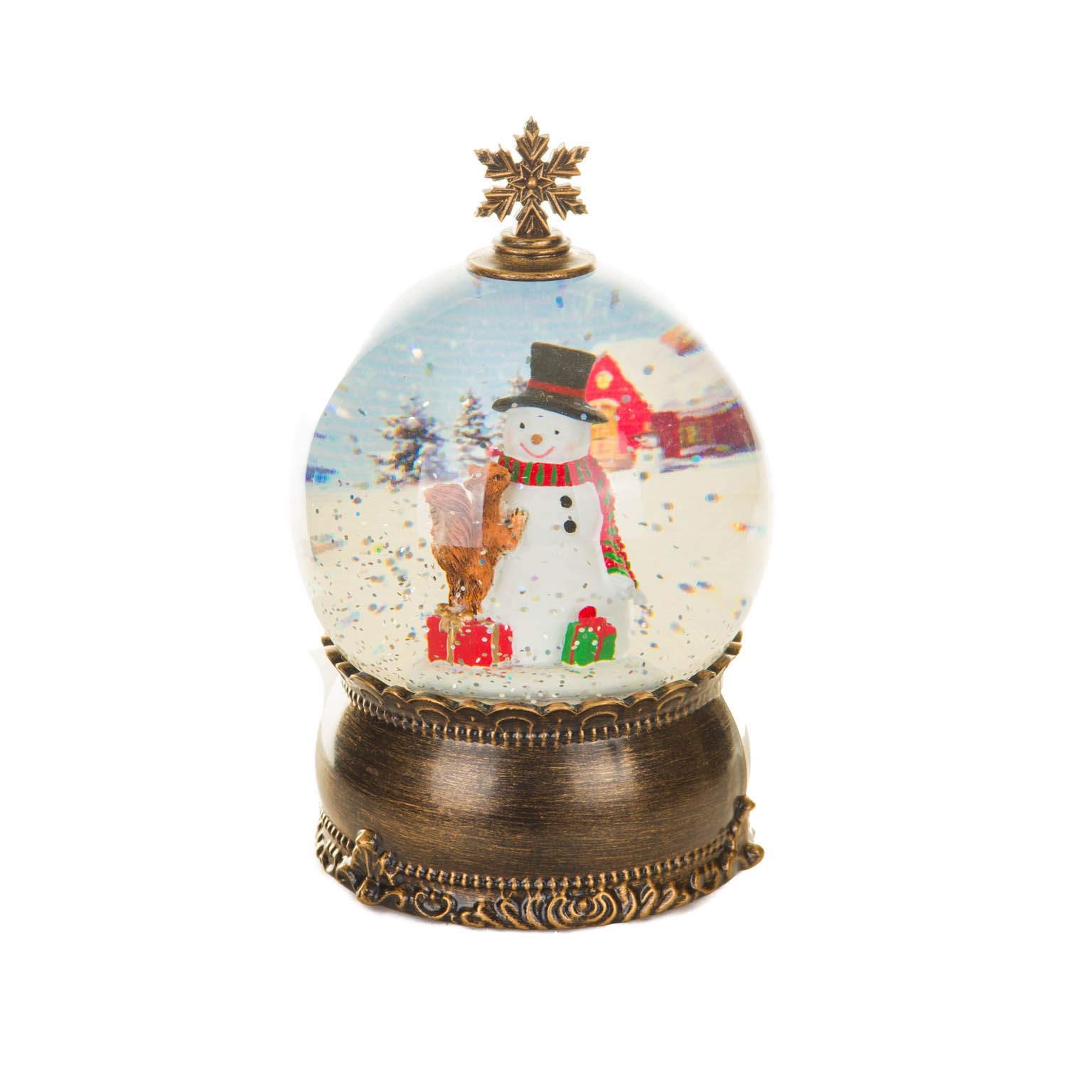 Boule à neige bonhomme de neige en laiton