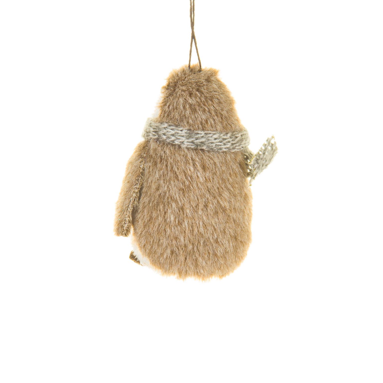 Brown and White Foam Penguin Ornament Scarf, Pack of 12