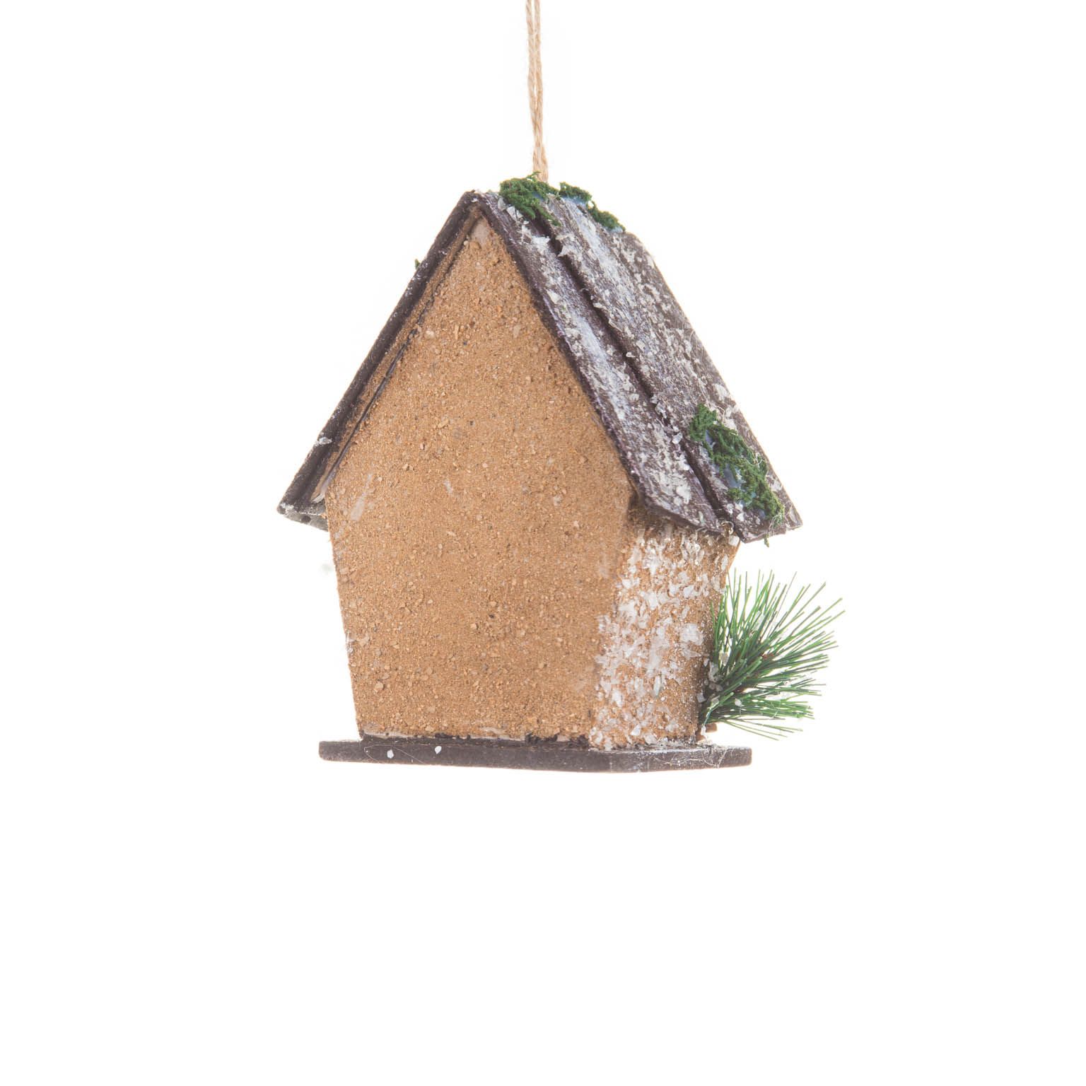 Nichoirs cabanes de Noël suspendus en bois brun, ensemble de 3