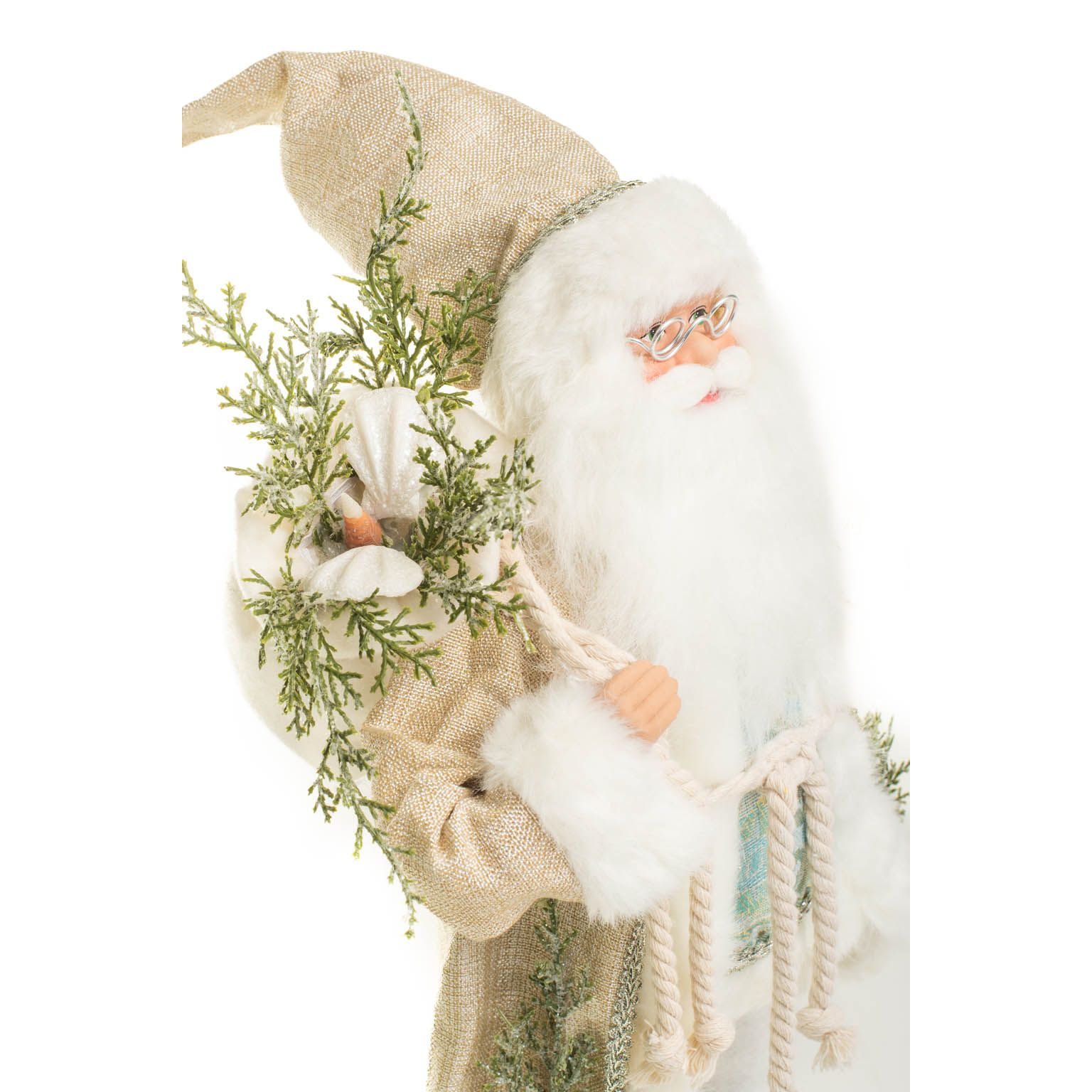 Cream and Ivory Santa Claus Figurine