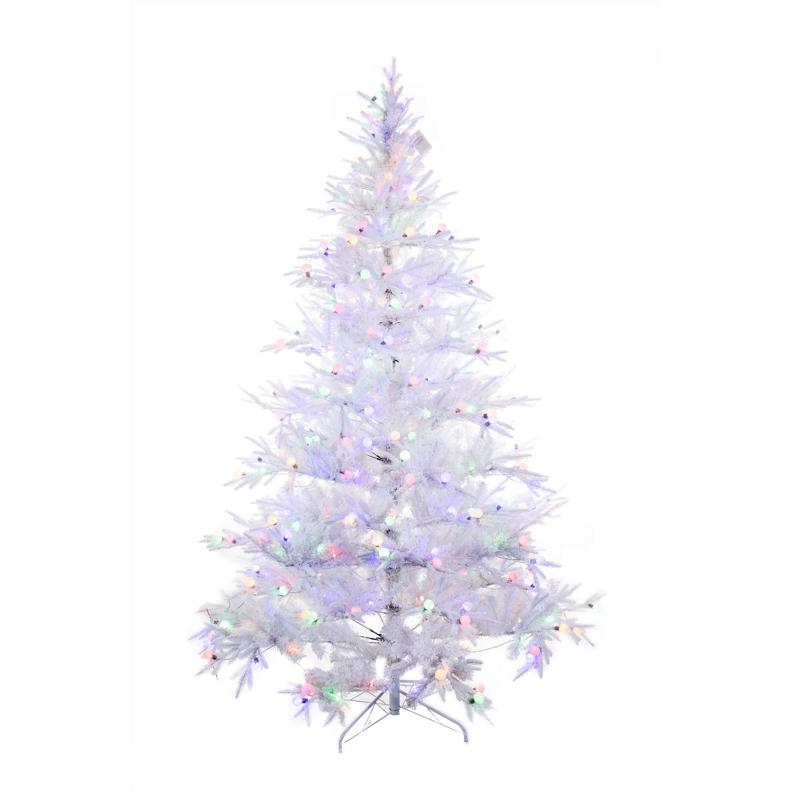 Flocked White Pe/Pvc Cool White LED Christmas Tree with Lights