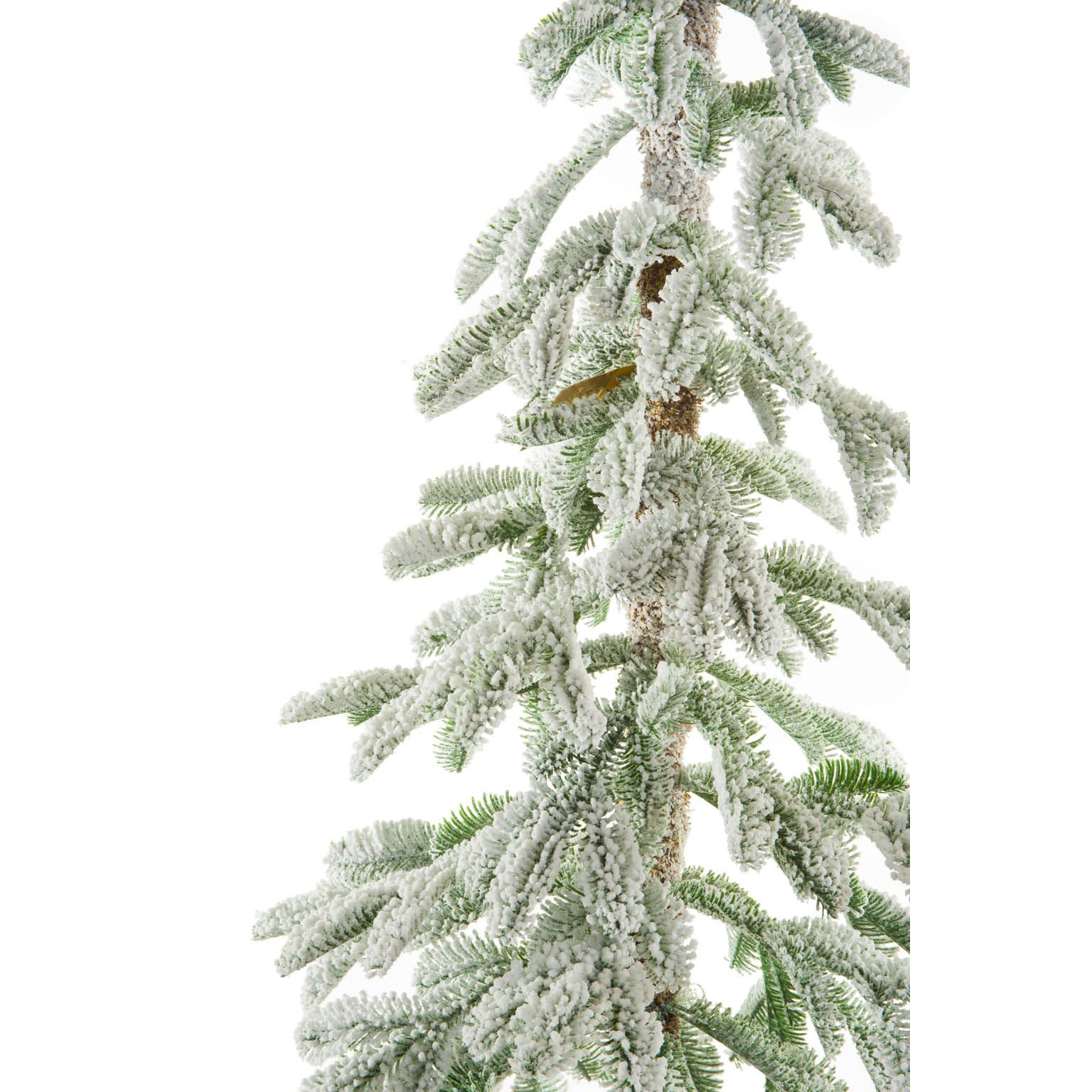 Flocked Green and White Pvc/Pe Christmas Tree