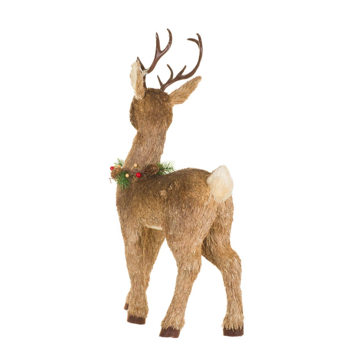 Figurine renne en paille brune