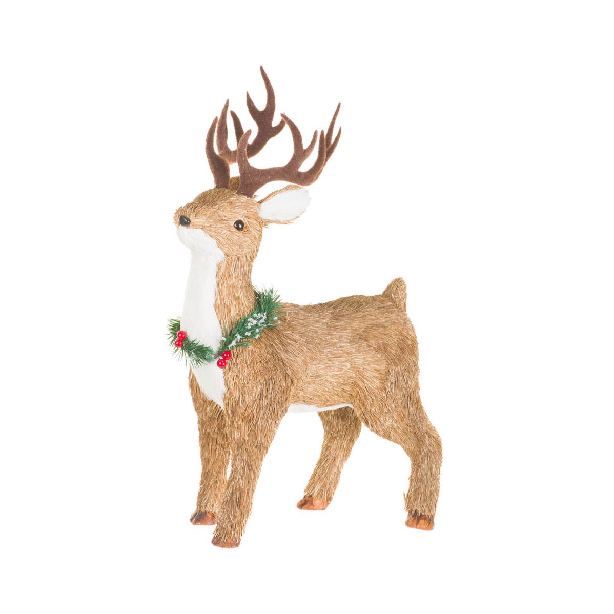 Figurine renne en paille brune