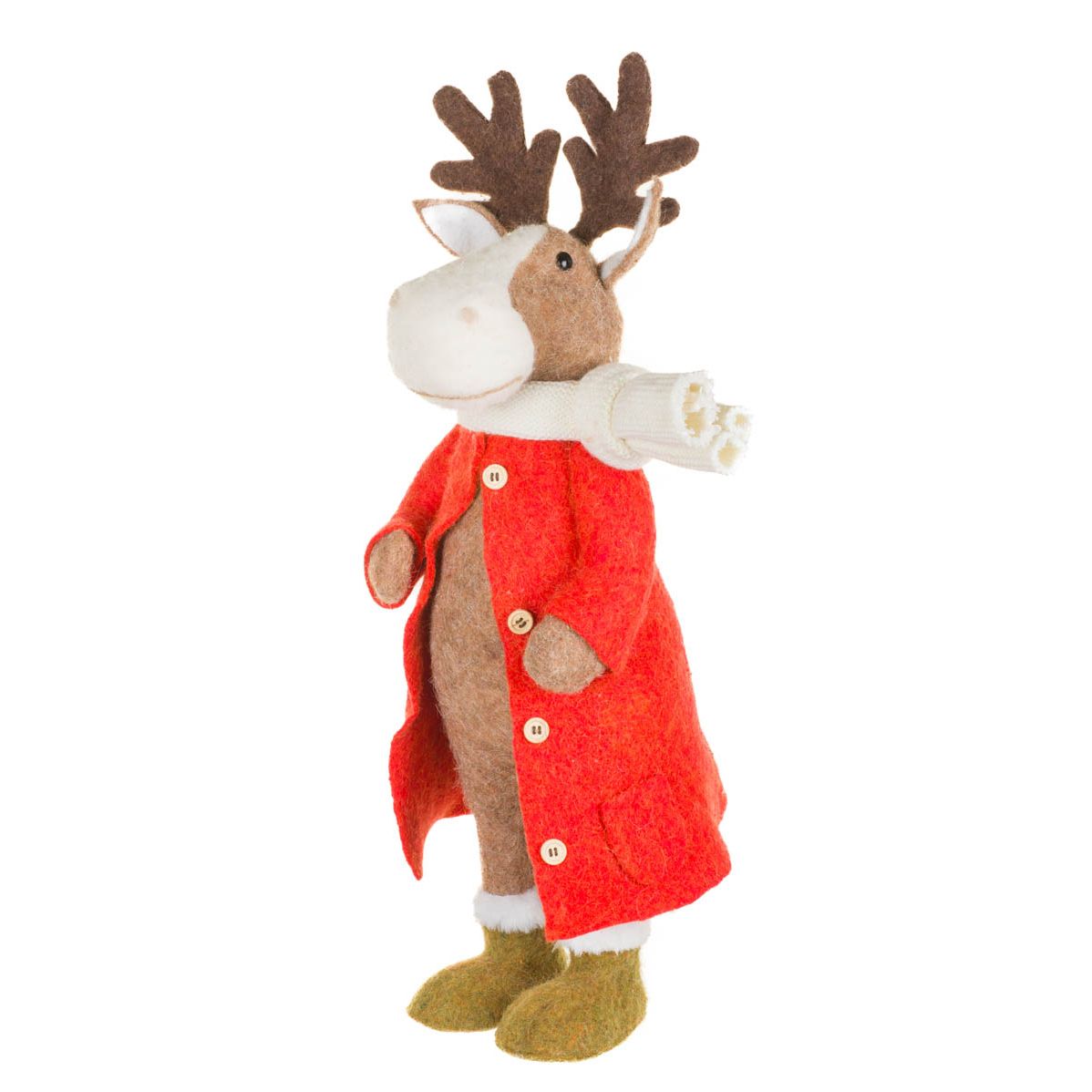Figurine orignal suspendue en polaire rouge avec manteau d’hiver