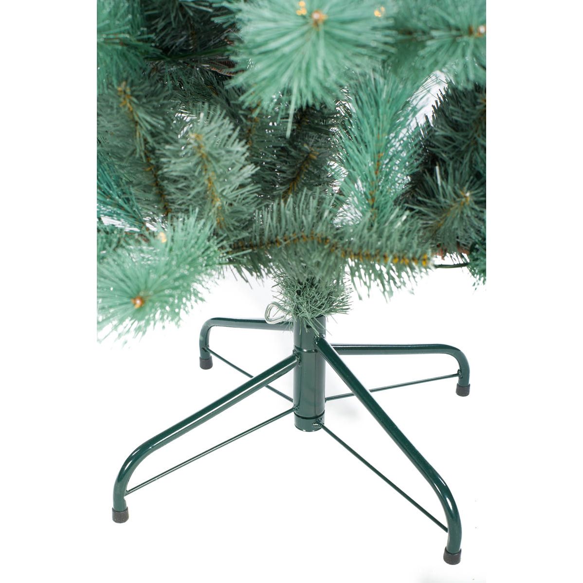 Green Pvc Spruce Warm White LED Christmas Tree 319 Tips. and Metal Pedestal Base