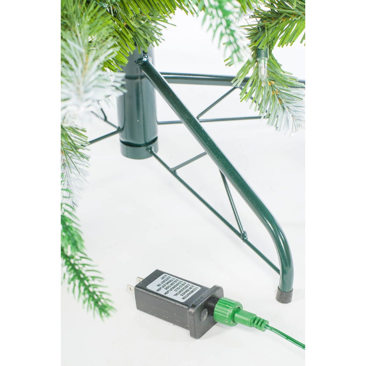 Sapin de Noël mixte épicéa vert et rouge en PVC/PE avec DEL blanc chaud et houx