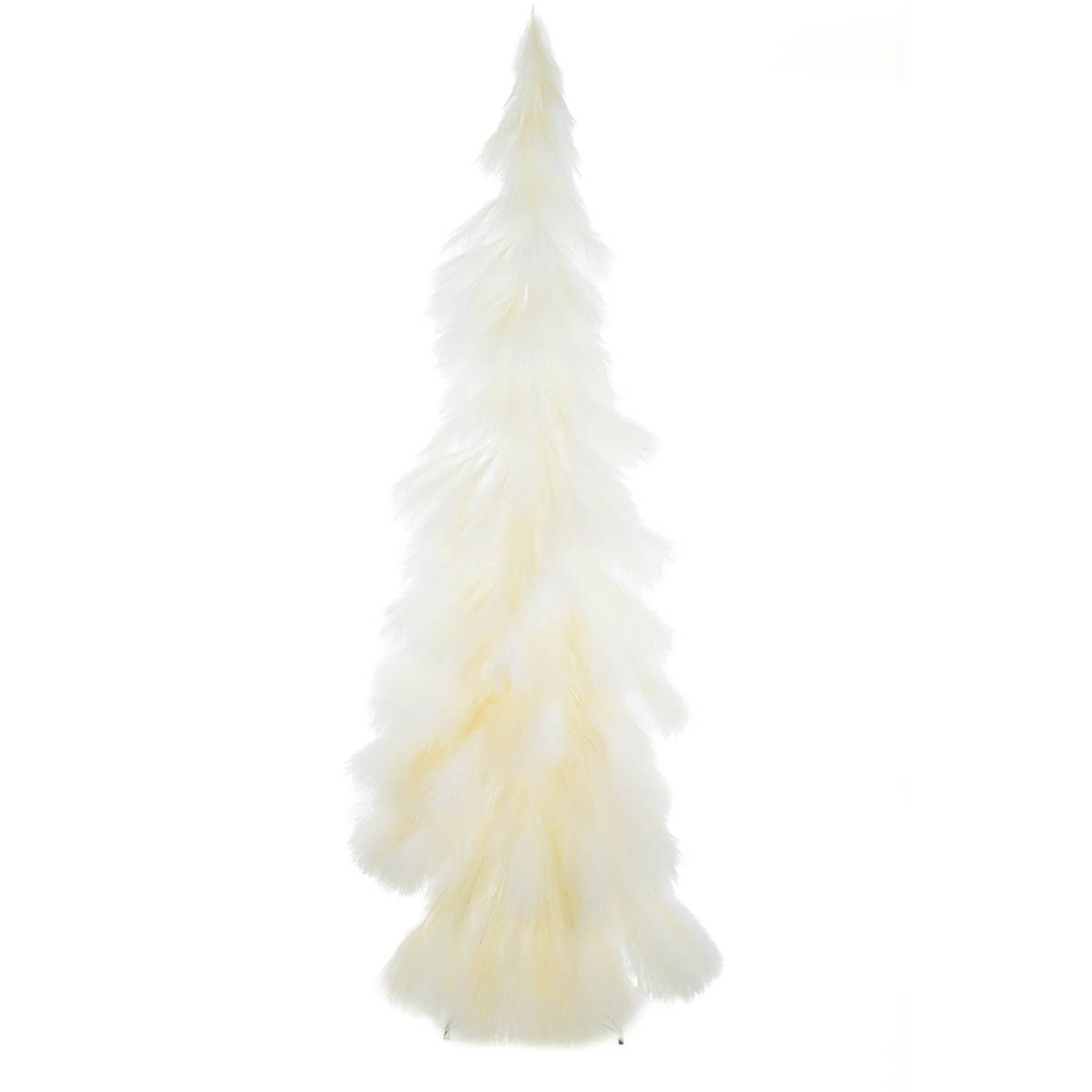 Sapin en plastique blanc à plumes