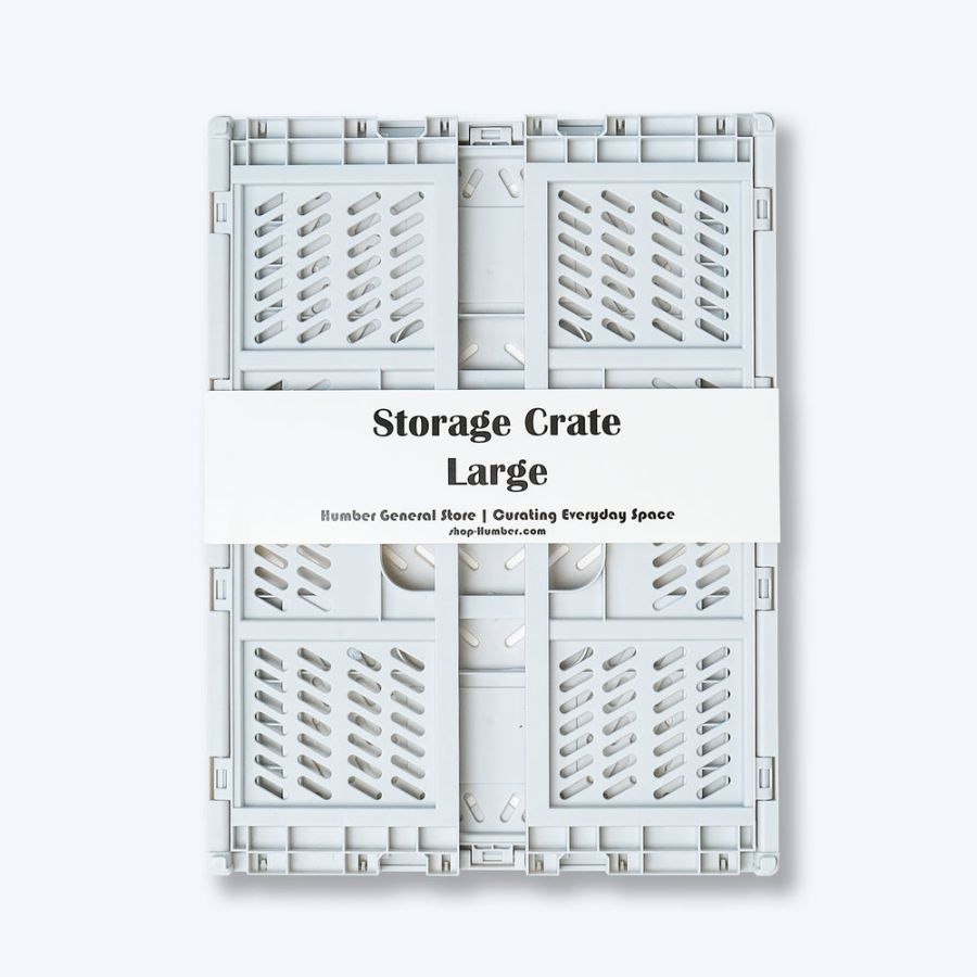 Set of 4 Large Folding Storage Crates - Off White