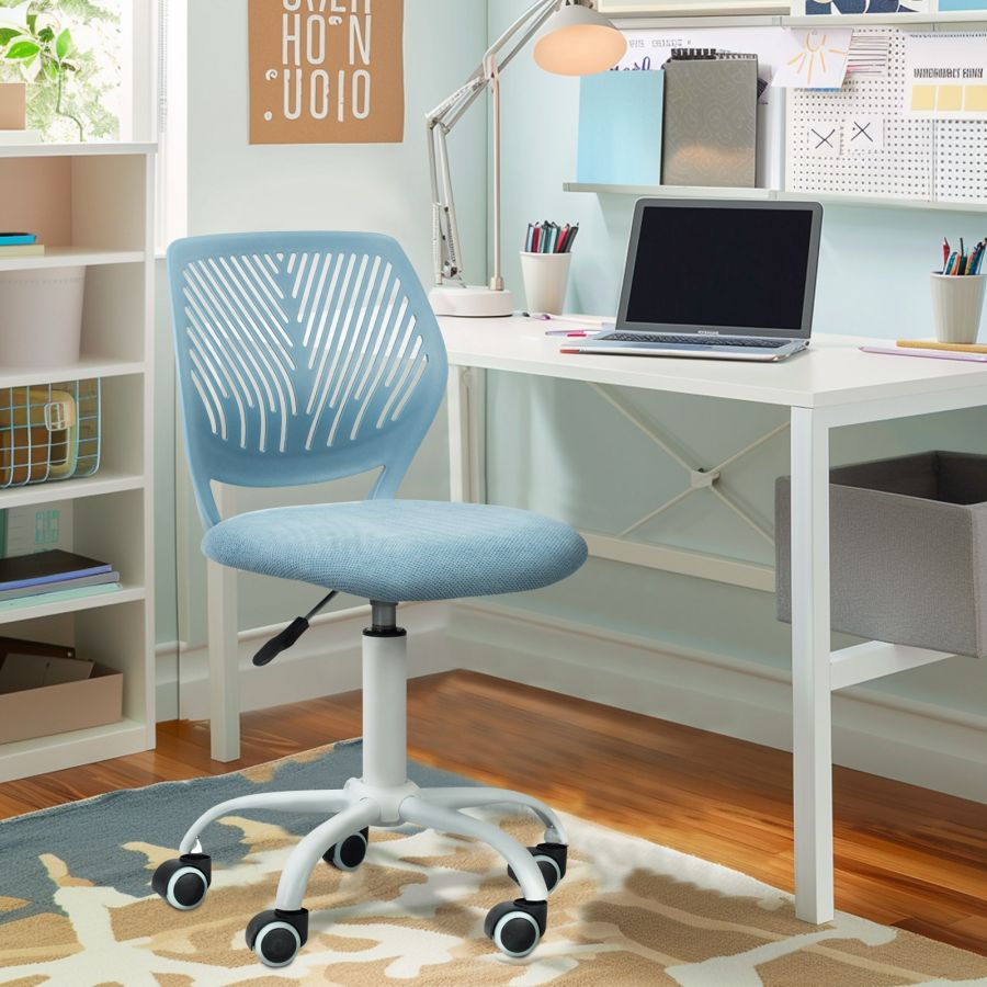 Chaise de bureau en tissu  - Bleu