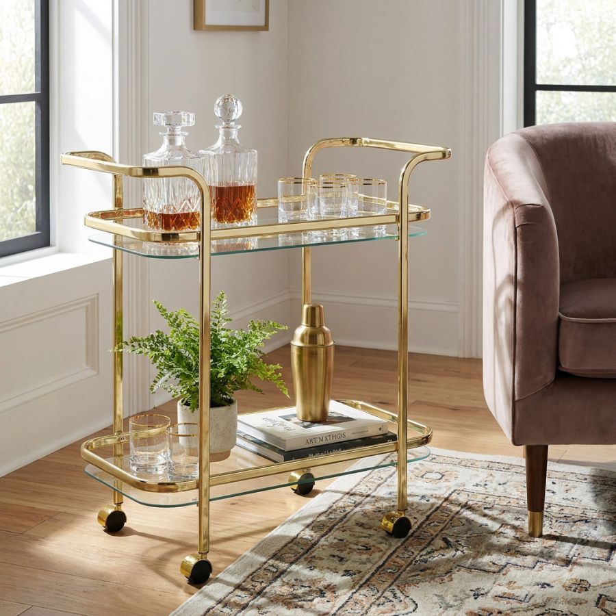 Serena Bar Cart - Gold