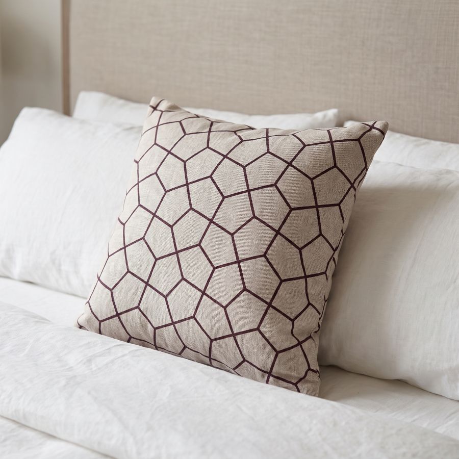 Plum Petal Square Cushion by Bebejan