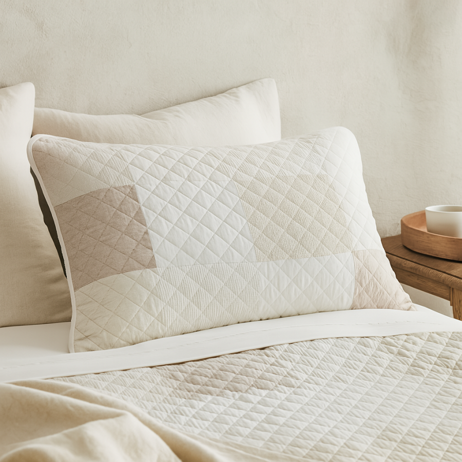 Brunelli Meringue Patchwork Pillow Sham