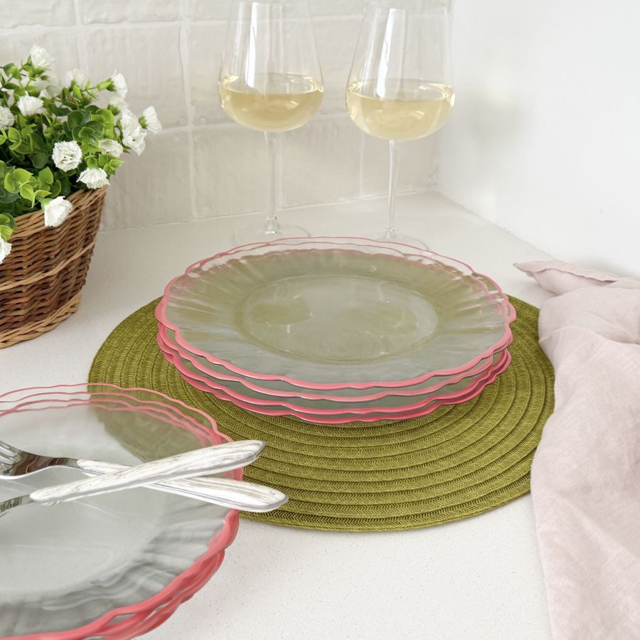 Elegance Pink Rim Dinner Plate - 27.5cm
