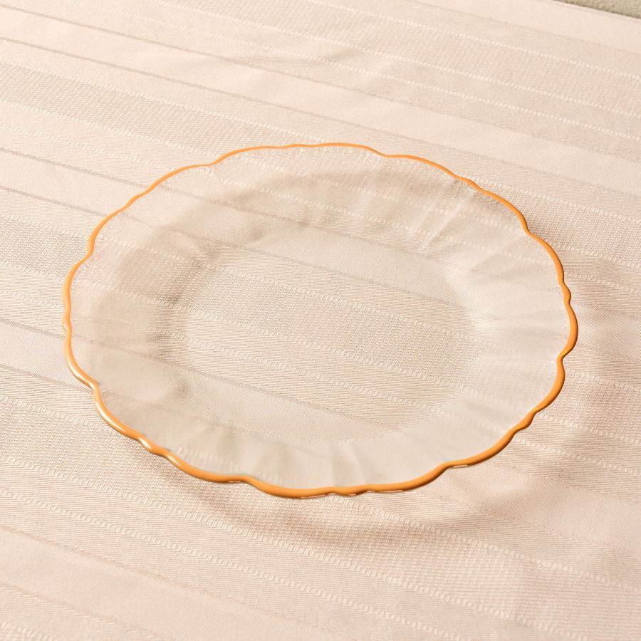 Elegance Orange Rim Dessert Plate - 21cm