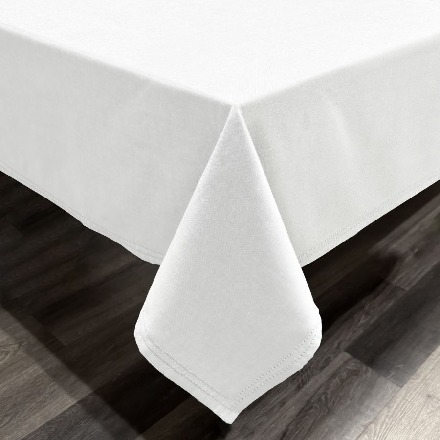 Double Stitch Tablecloth - White