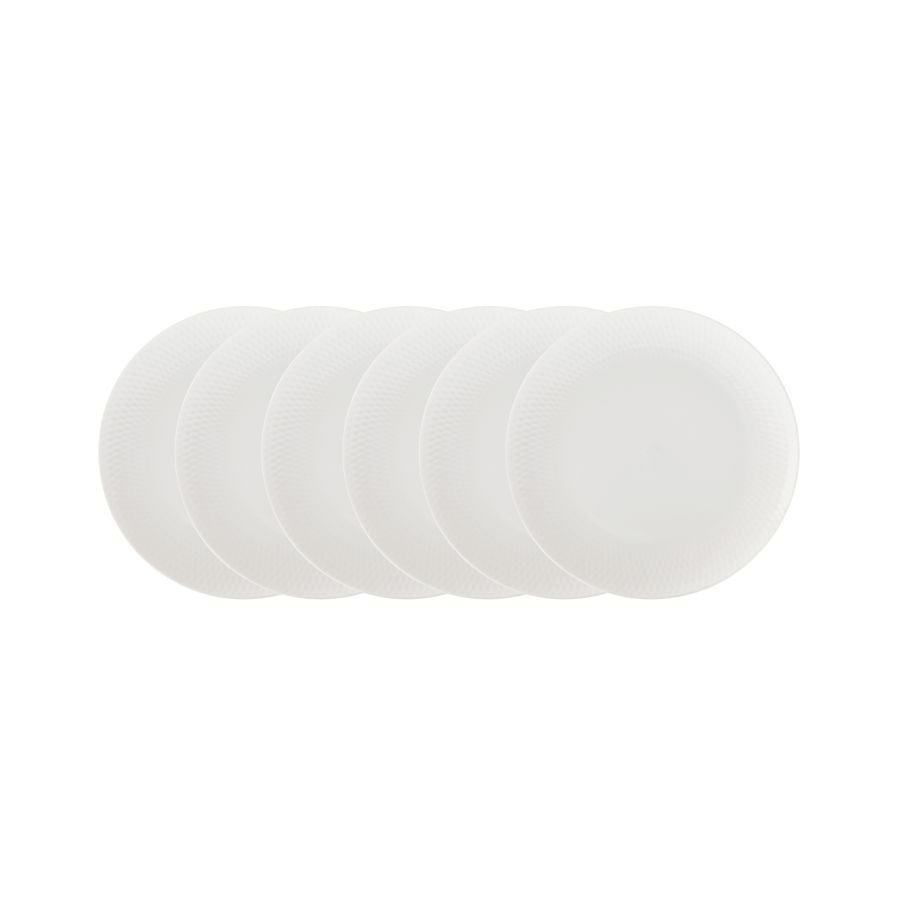 Maxwell & Williams Set of 6 Diamonds Round Side Plates - 18cm