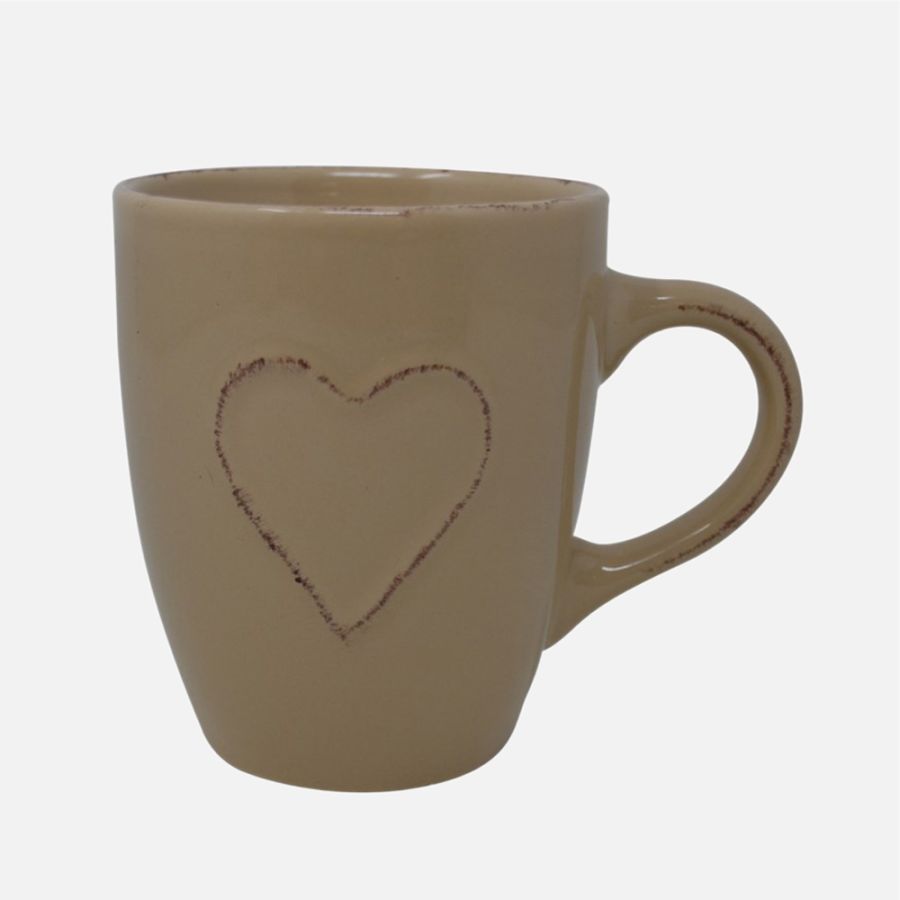 Heart Mug - 330ml, beige