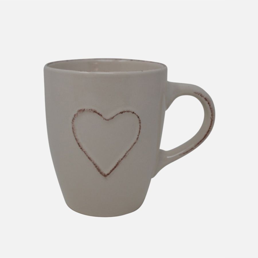 Heart Mug - 330 ml, Cream