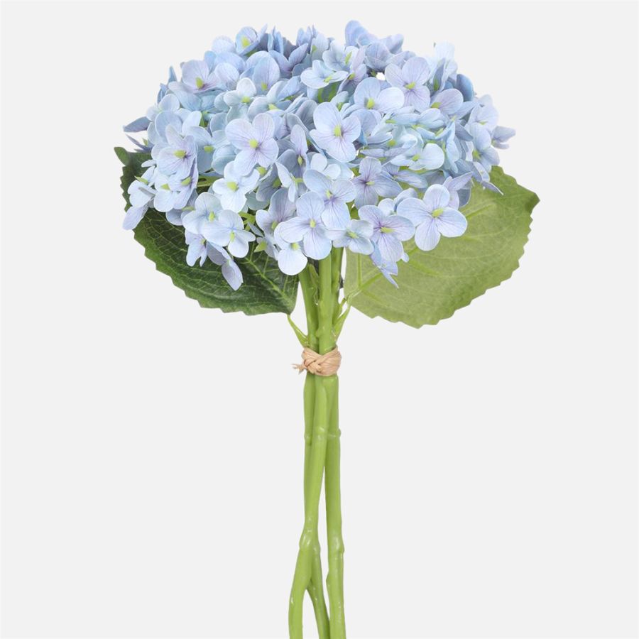 Hydrangea Artificial Bundle  - Delphinum Blue, 13"
