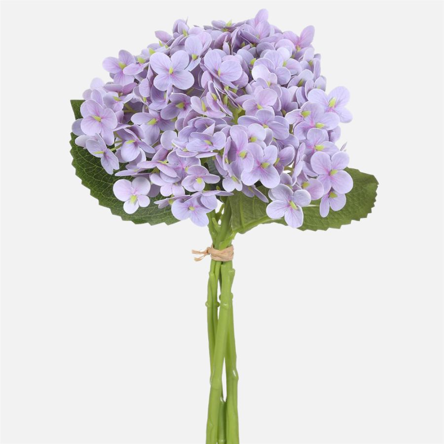 Hydrangea Artificial Bouquet - Lavender, 13"