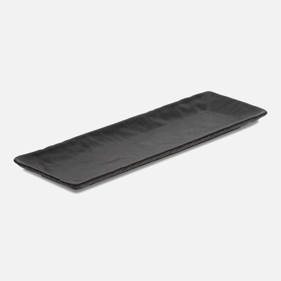 Japandi Rectangular Tray, 33cm -  Black