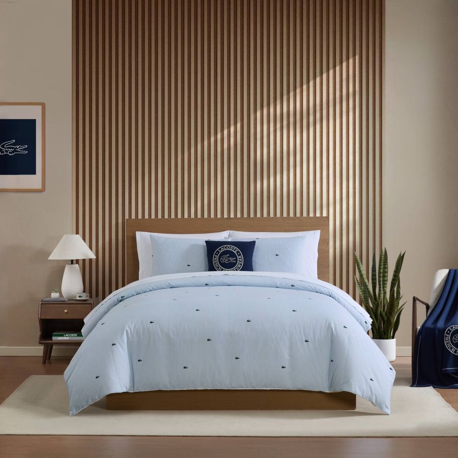 Lacoste Pinstripe Croc Comforter Set