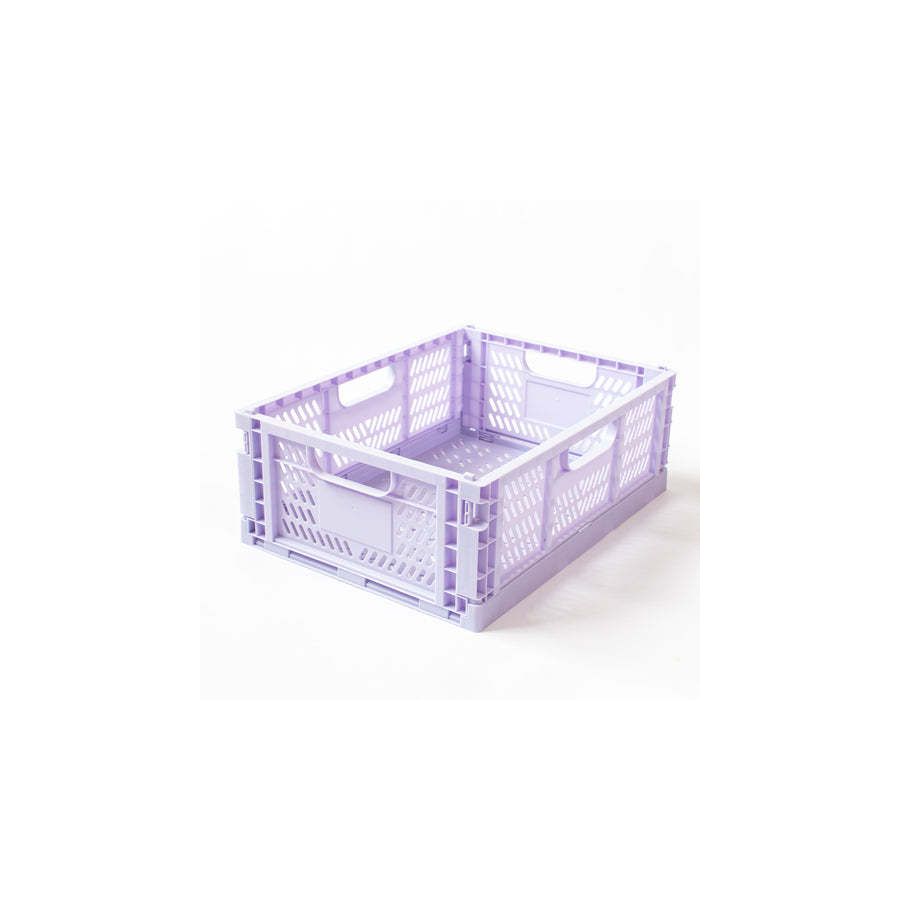 Set of 4 Large Folding Storage Crates - Lavender