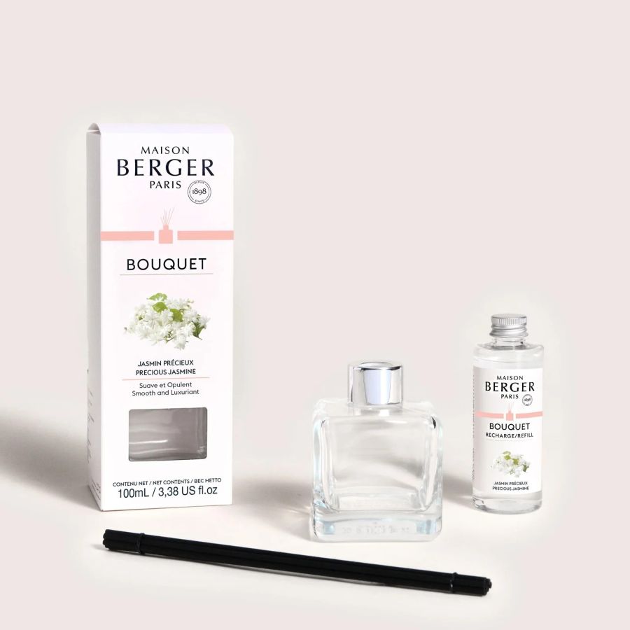 Ice Cube Scented Bouquet + 100ml Refill by Maison Berger Paris - Precious Jasmine