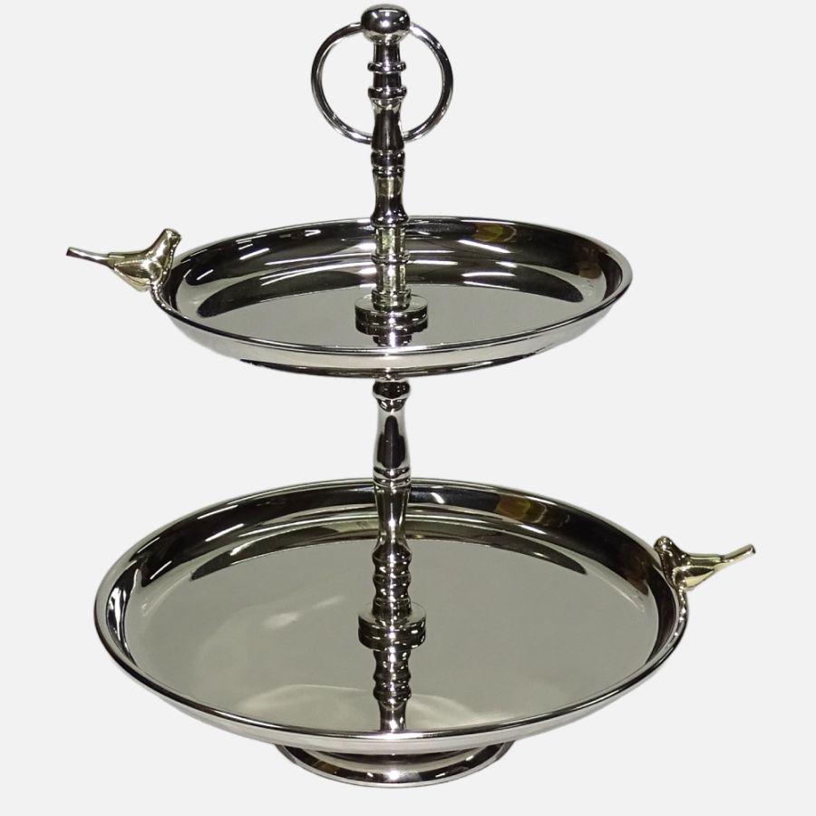 Elegance Love Birds 2-Tier Tray - Large